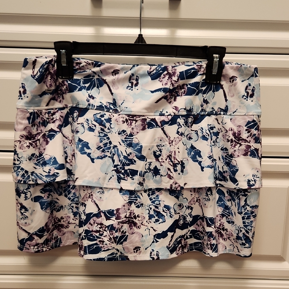 Floral Blue and Purple Women's Skirt